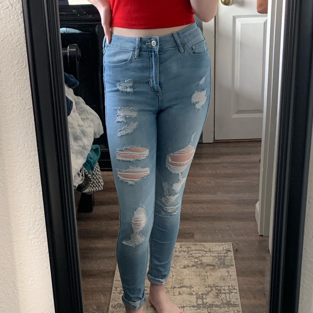 High rise super skinny Hollister jeans